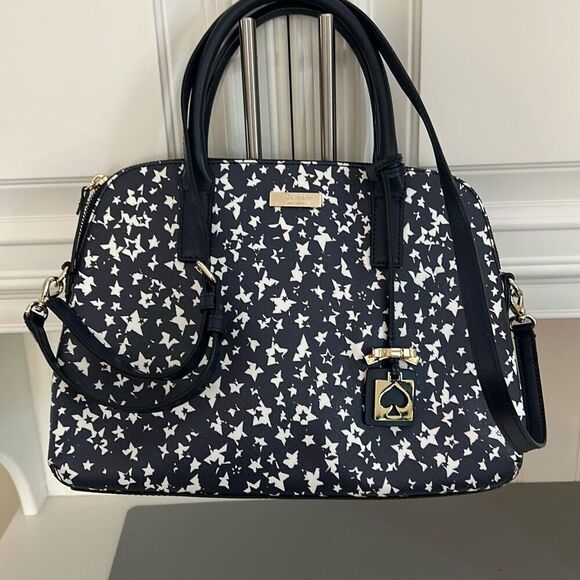 Kate Spade Brightwater Rachelle Stargazer Grainy Textured Vinyl Navy White - Picture 3 of 15